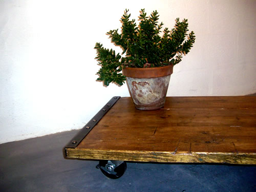 Vintage Industrial Cart Coffee Table
